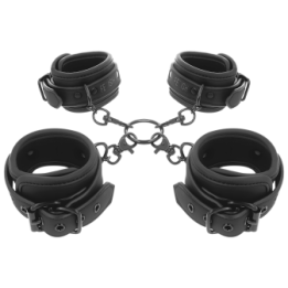 FETISH SUBMISSIVE - SET DI MANETTE PER MANI E CAVIGLIE CON FODERA IN NOPRENE