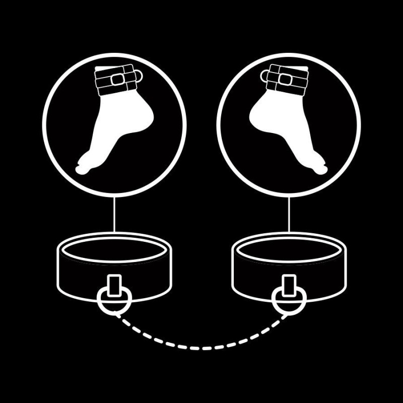 FETISH SUBMISSIVE - POLSINI ALLA CAVIGLIA IN PELLE VEGANA CON FODERA IN NOPRENE