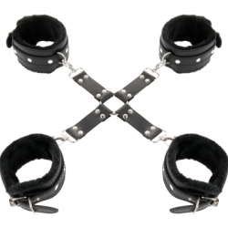 DARKNESS - MANETTE IN PELLE PER PIEDI E MANI NERE