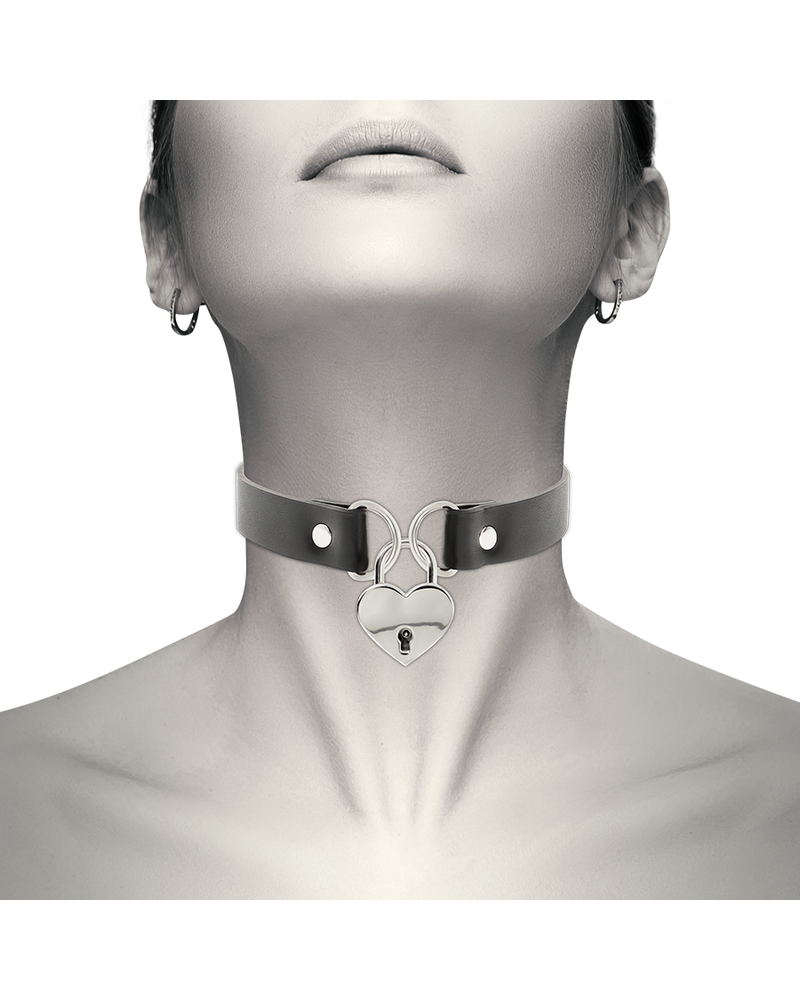 COQUETTE CHIC DESIRE - COLLANA IN PELLE VEGANA CON ACCESSORIO CUORE CON CHIAVE