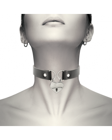 COQUETTE CHIC DESIRE - COLLANA IN PELLE VEGANA CON ACCESSORIO CUORE CON CHIAVE