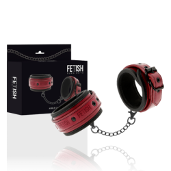 FETISH SUBMISSIVE DARK ROOM - MANETTE ALLA CAVIGLIA VEGAN IN PELLE CON FODERA IN NEOPRENE 2