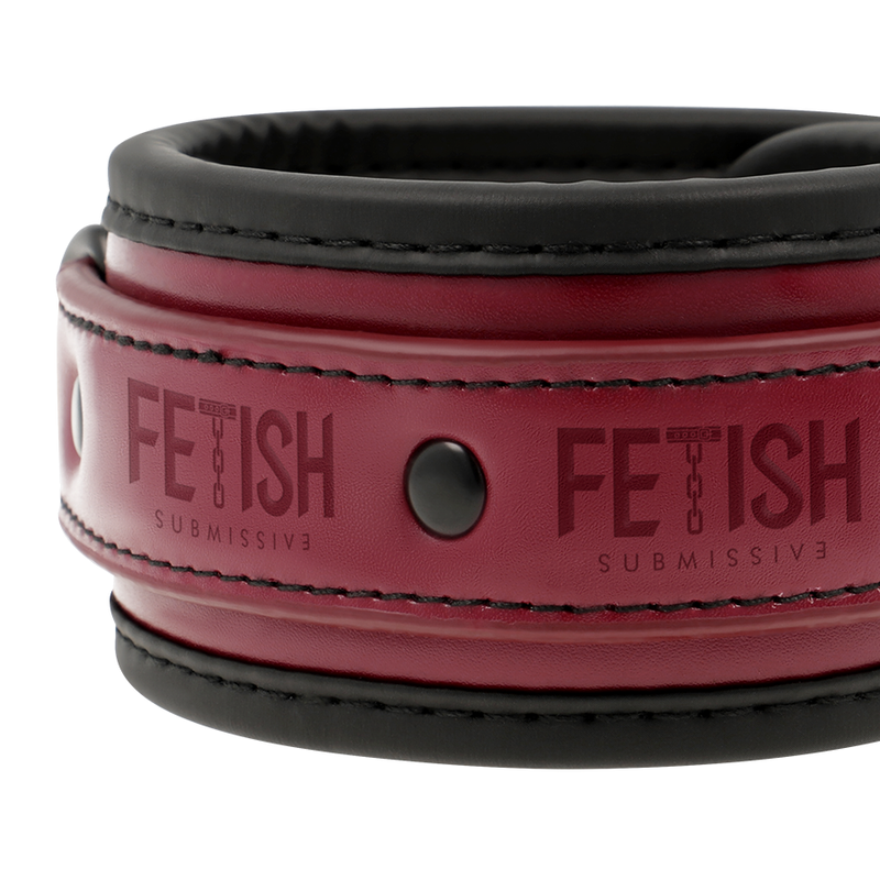 FETISH SUBMISSIVE DARK ROOM - MANETTE ALLA CAVIGLIA VEGAN IN PELLE CON FODERA IN NEOPRENE