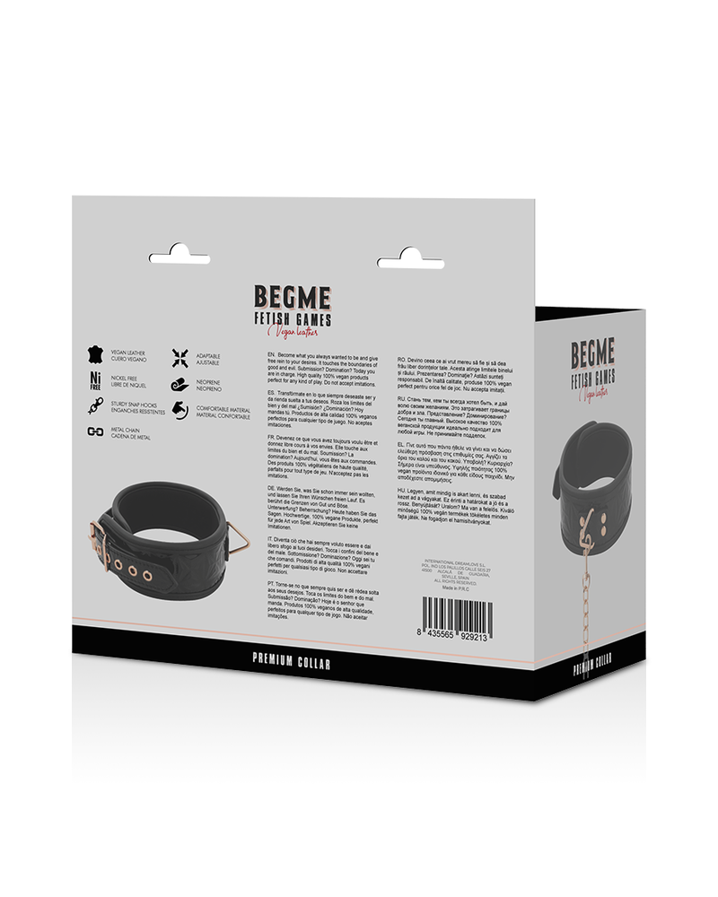 BEGME - BLACK EDITION PREMIUM COLLARE IN PELLE VEGANA