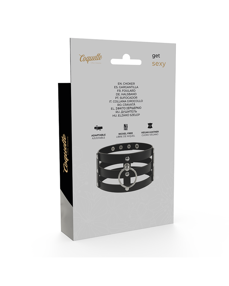 COQUETTE CHIC DESIRE - GIROCOLLO IN PELLE VEGANO STILE FETISH