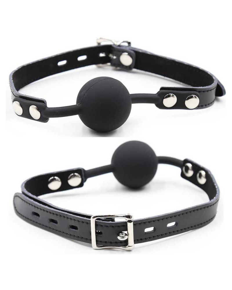 OHMAMA FETISH - BALL GAG IN SILICONE CON CINTURA IN PELLE (LUCCHETTO INCLUSO)