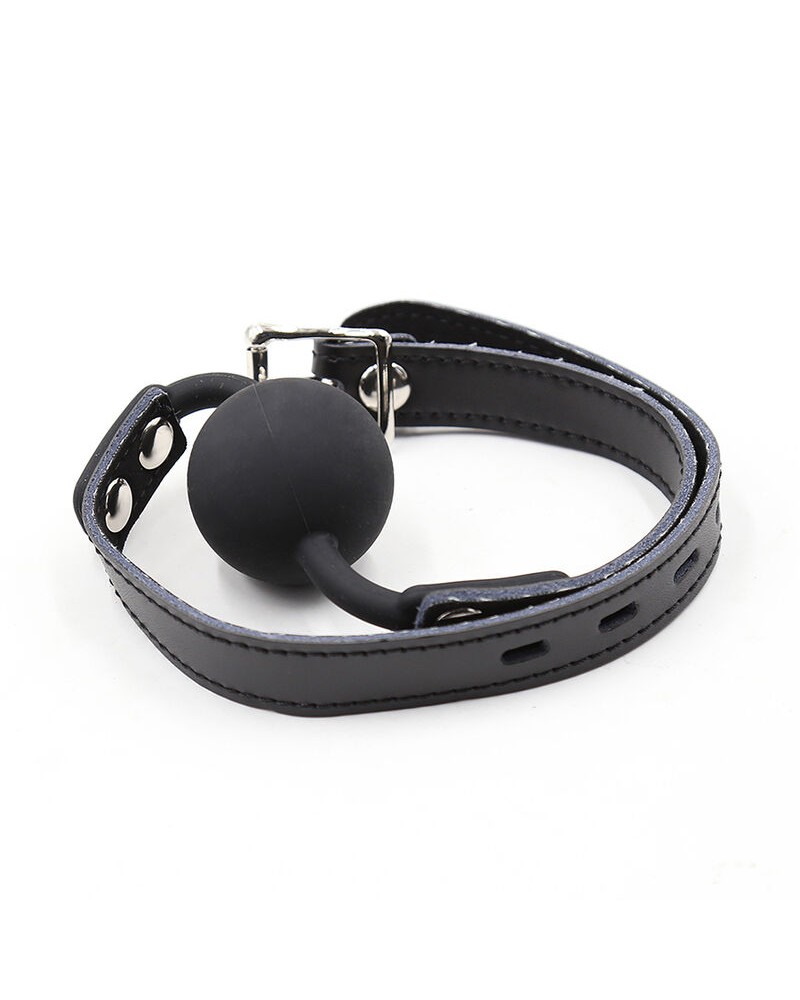 OHMAMA FETISH - BALL GAG IN SILICONE CON CINTURA IN PELLE (LUCCHETTO INCLUSO)