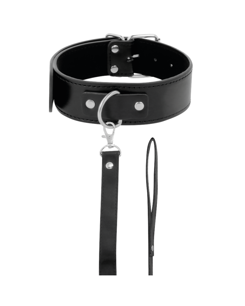 DARKNESS - COLLANA POSTURA CON CATENA IN PELLE