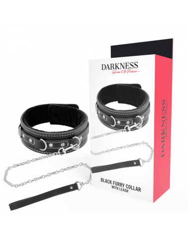 DARKNESS - COLLANA IN PELLE DI ALTA QUALITÀ CON GUINZAGLIO