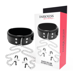 DARKNESS - COLLARE CON Morsetti PER CAPEZZOLI NERO 2