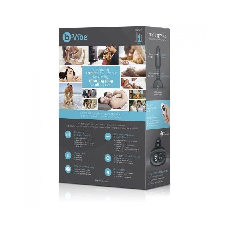 B-VIBE - RIMMING TELECOMANDO PLUG ANALE PETITE NERO