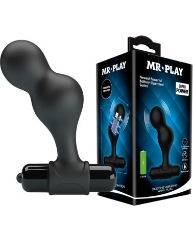 MR PLAY - PLUG ANALE VIBRATORE IN SILICONE NERO