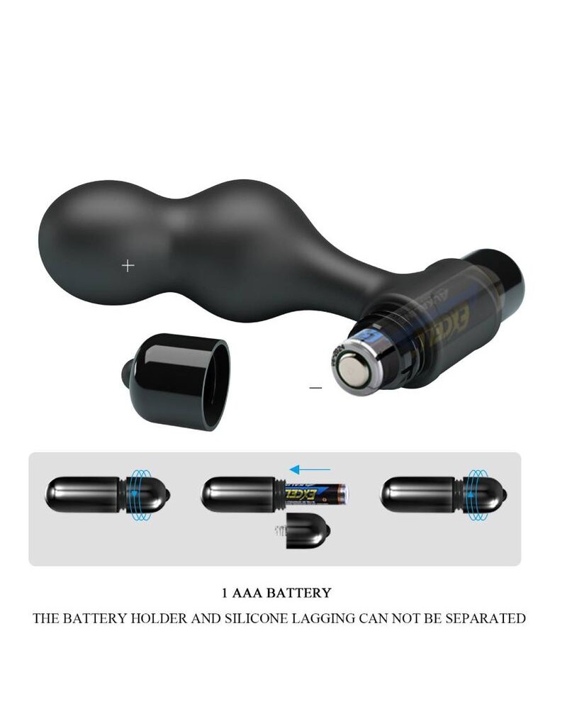 MR PLAY - PLUG ANALE VIBRATORE IN SILICONE NERO