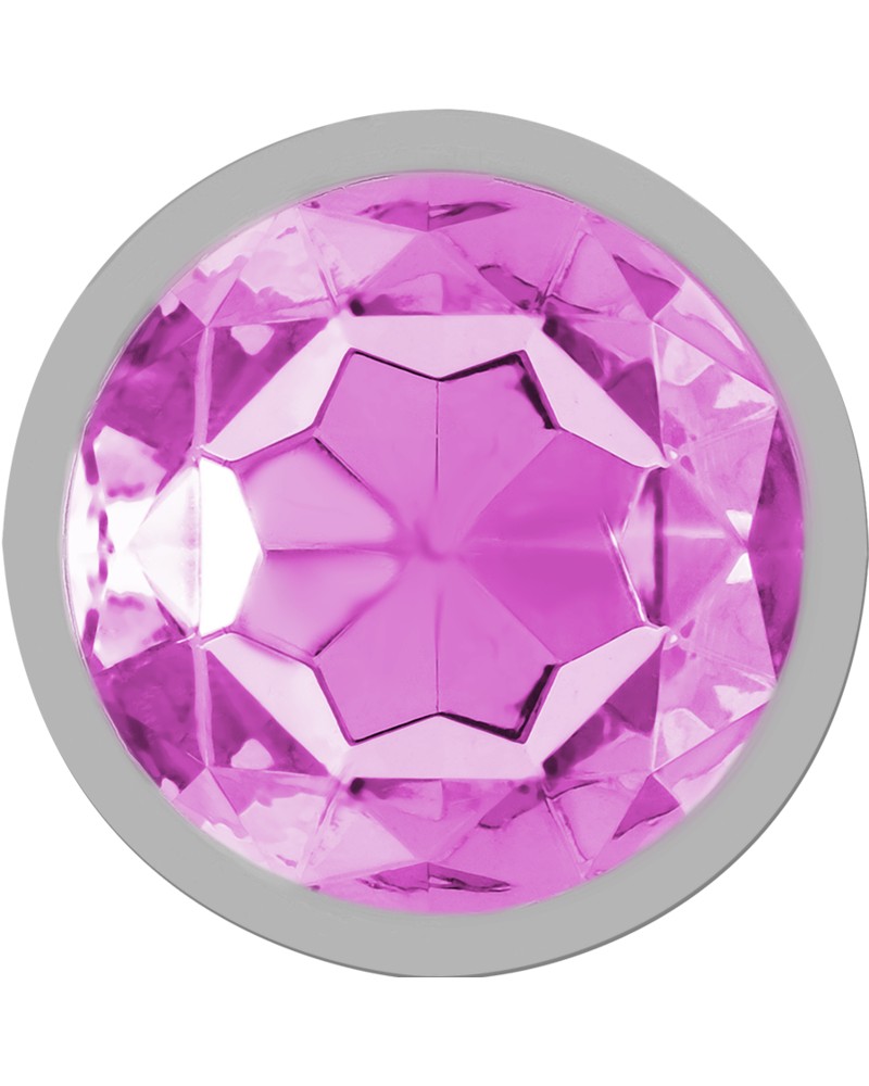 INTENSE - PLUG ANALE IN METALLO ALLUMINIO CON CRISTALLO ROSA TAGLIA M