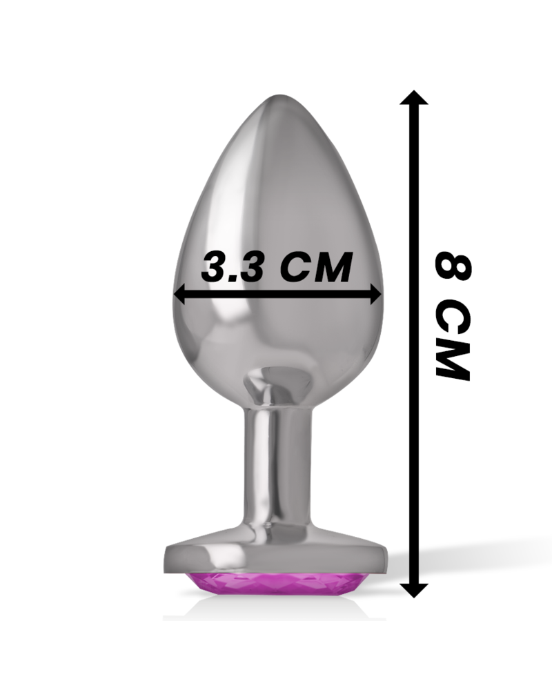 INTENSE - PLUG ANALE IN METALLO ALLUMINIO CON CRISTALLO ROSA TAGLIA M
