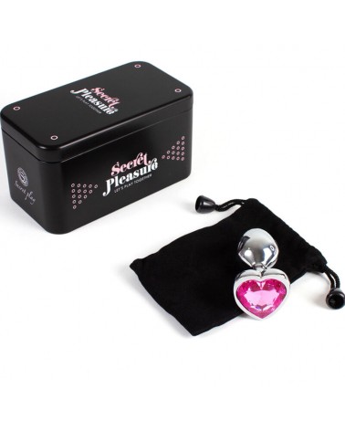 SECRETPLAY - TAPPO IN METALLO FUCSIA CUORE TAGLIA PICCOLA 7 CM