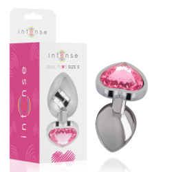 INTENSE - PLUG ANALE IN METALLO ALLUMINIO CUORE ROSA TAGLIA S 2