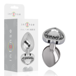 INTENSE - PLUG ANALE IN METALLO ALLUMINIO CON CUORE BIANCO TAGLIA S 2