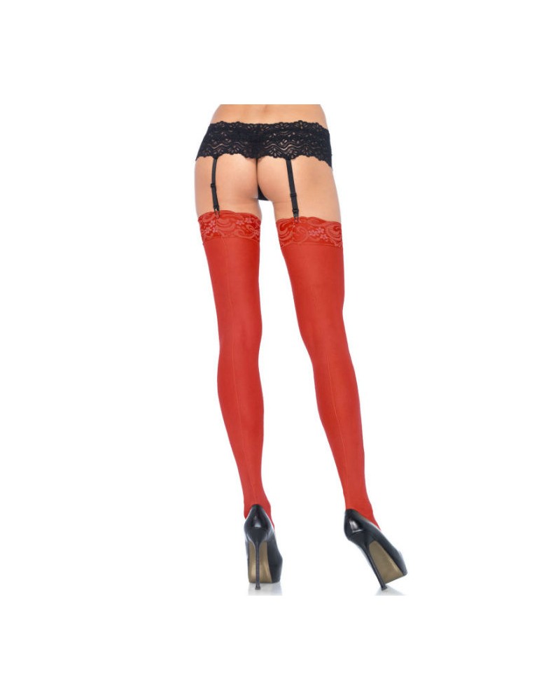 LEG AVENUE - CALZE VELATE CON RIGA POSTERIORE ROSSO