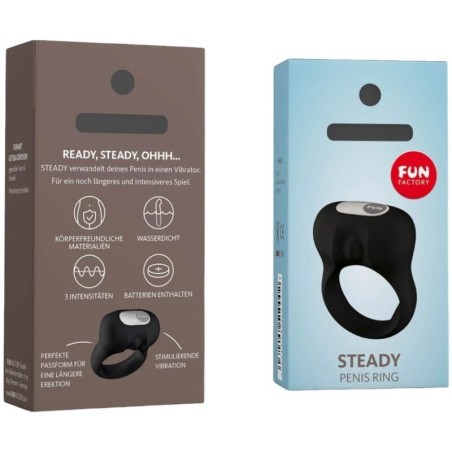 FUN FACTORY - STEADY ANELLO FALLICO A VIBRAZIONE NERO