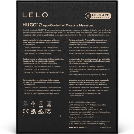 LELO - MASSAGGIATORE PROSTATICO HUGO 2 NERO
