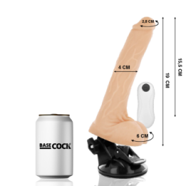BASECOCK - VIBRATORE REALISTICO TELECOMANDO NERO 19 CM -O- 4 CM