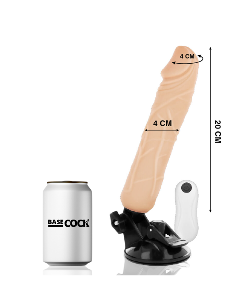 BASECOCK - VIBRATORE REALISTICO TELECOMANDO NERO 20 CM -O- 4 CM