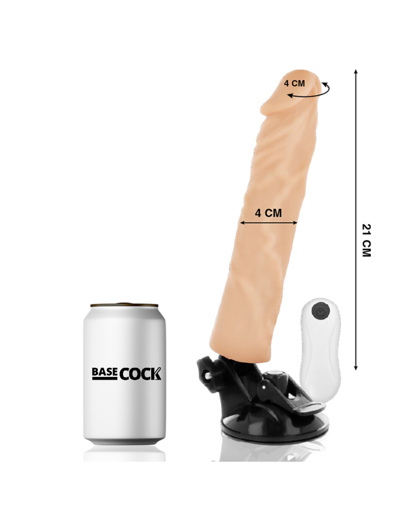 BASECOCK - VIBRATORE REALISTICO TELECOMANDO NERO 21 CM -O- 4 CM