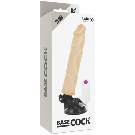 BASECOCK - VIBRATORE REALISTICO TELECOMANDO NERO 21 CM -O- 4 CM