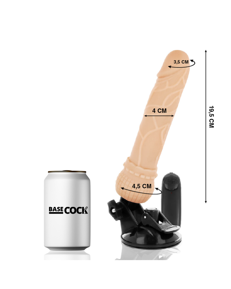 BASECOCK - VIBRATORE REALISTICO TELECOMANDO NERO 19.5 CM -O- 4 CM