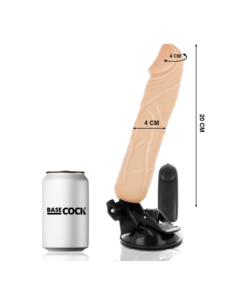 BASECOCK - VIBRATORE REALISTICO TELECOMANDO NERO 20 CM -O- 4 CM