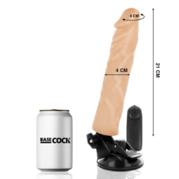BASECOCK - VIBRATORE REALISTICO TELECOMANDO NERO 21 CM -O- 4 CM
