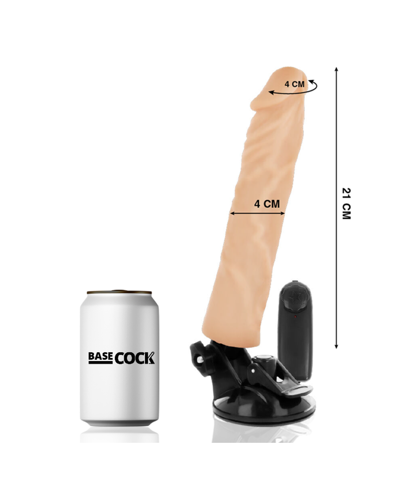 BASECOCK - VIBRATORE REALISTICO TELECOMANDO NERO 21 CM -O- 4 CM