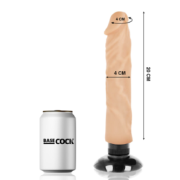 BASECOCK - VIBRATORE REALISTICO 2-1 NERO 20 CM -O- 4 CM
