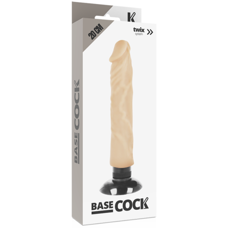 BASECOCK - VIBRATORE REALISTICO 2-1 NERO 20 CM -O- 4 CM