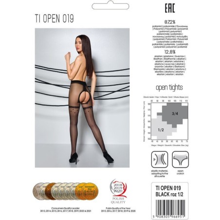 PASSION - TIOPEN 019 COLLANT NERO/ROSSO 3/4 20 DEN