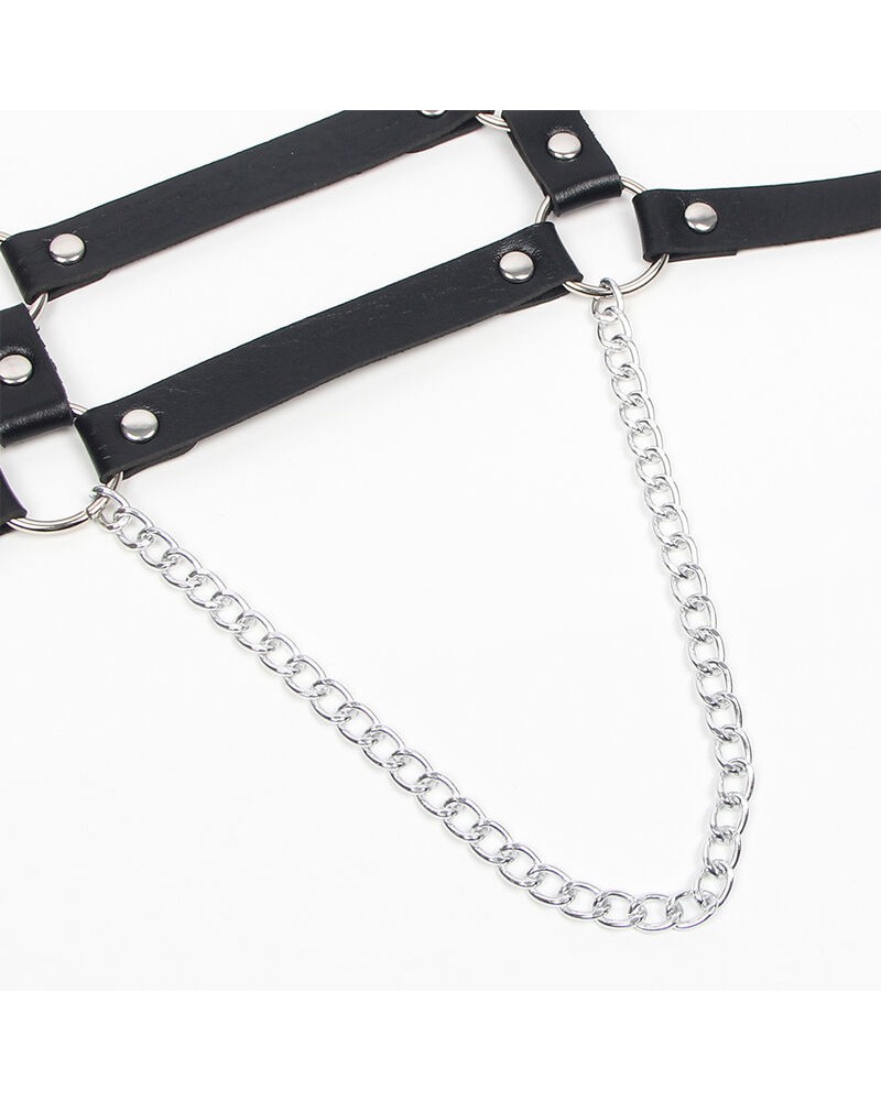 SUBBLIME - PETTORINA CON CINGHIE E CATENA DETTAGLI TAGLIA UNICA