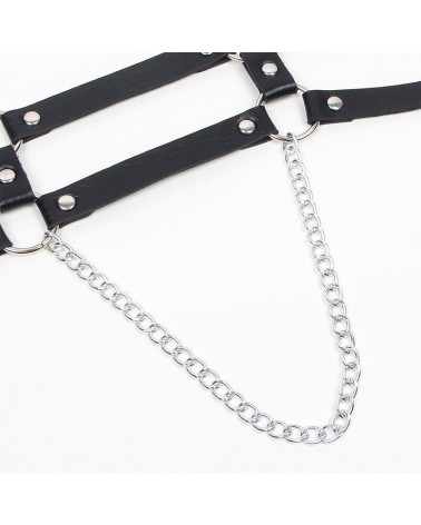 SUBBLIME - PETTORINA CON CINGHIE E CATENA DETTAGLI TAGLIA UNICA