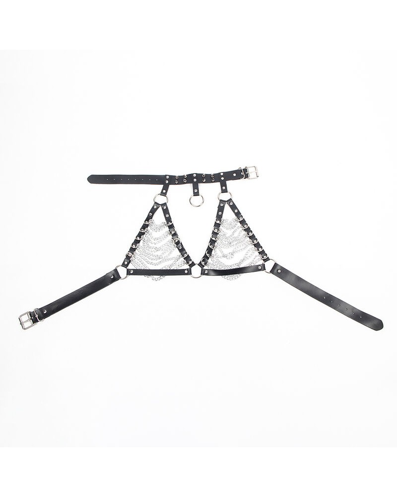 SUBBLIME - IMBRAGATURA REGGISENO E COLLANA CON CATENE TAGLIA UNICA