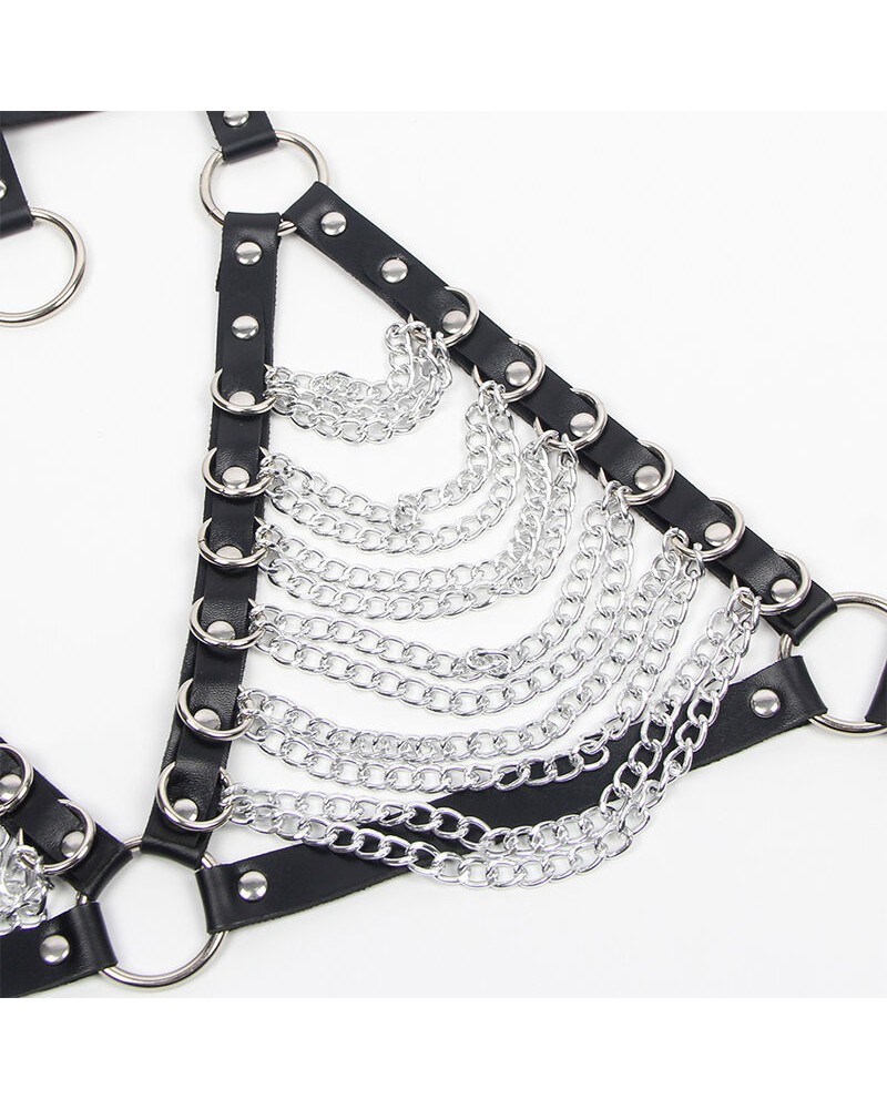 SUBBLIME - IMBRAGATURA REGGISENO E COLLANA CON CATENE TAGLIA UNICA