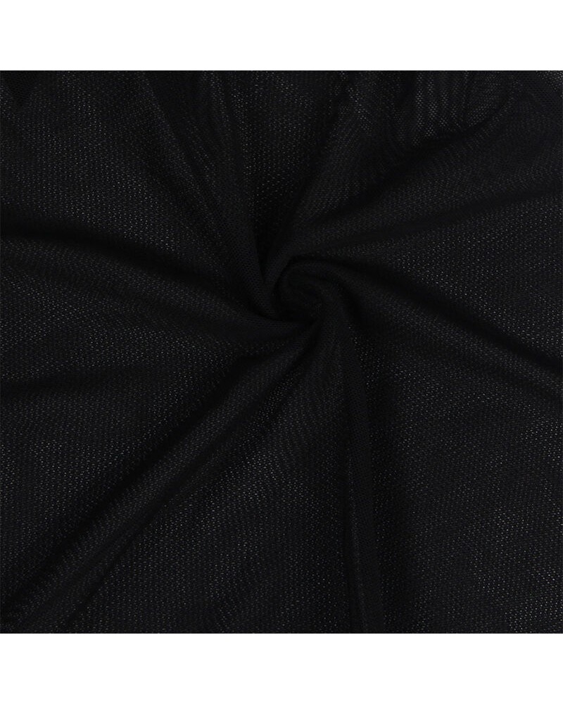 SUBBLIME - BABYDOLL TULLE CON DETTAGLI PIZZO E FIORI NERO L/XL