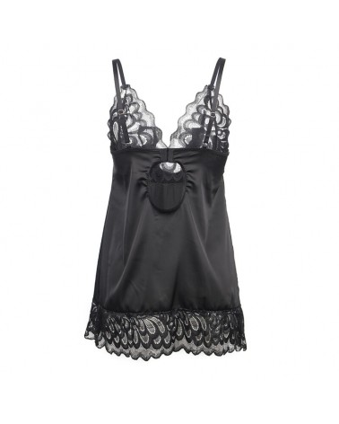 SUBBLIME - BABYDOLL CON PETTO STAMPA FLOREALE NERO L/XL