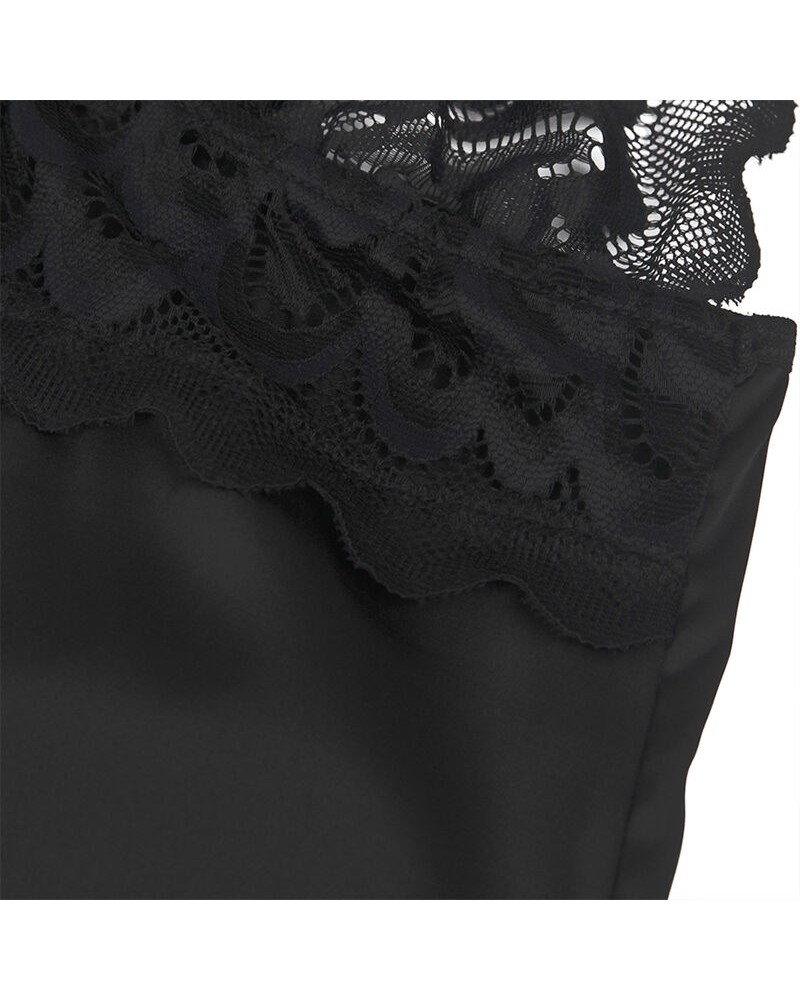 SUBBLIME - BABYDOLL CON PETTO STAMPA FLOREALE NERO L/XL