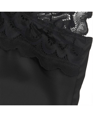 SUBBLIME - BABYDOLL CON PETTO STAMPA FLOREALE NERO L/XL