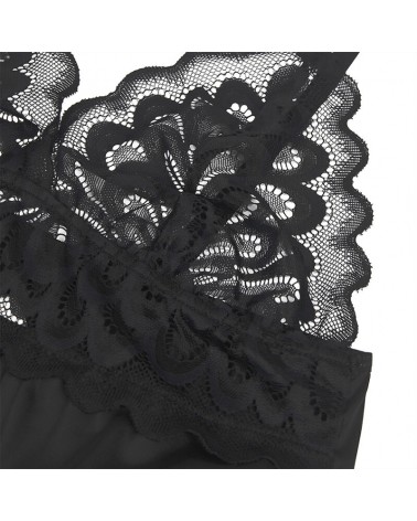 SUBBLIME - BABYDOLL CON PETTO STAMPA FLOREALE NERO L/XL