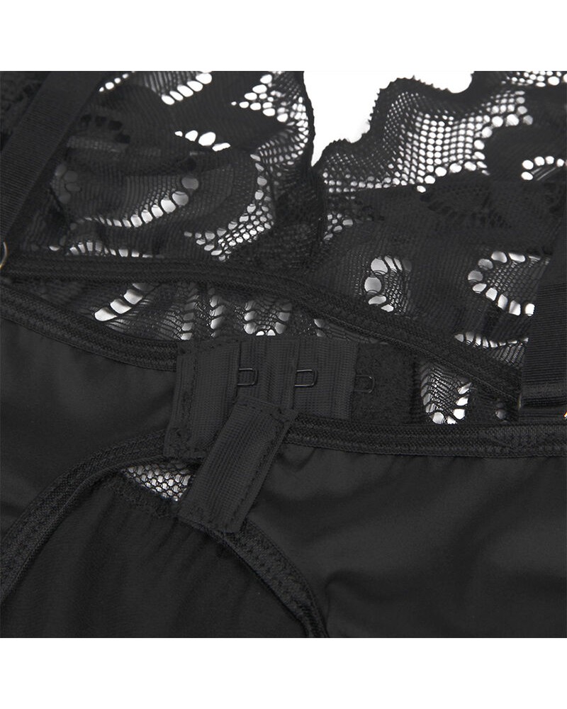 SUBBLIME - BABYDOLL CON PETTO STAMPA FLOREALE NERO L/XL