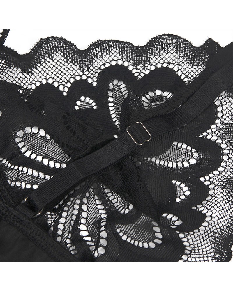 SUBBLIME - BABYDOLL CON PETTO STAMPA FLOREALE NERO L/XL