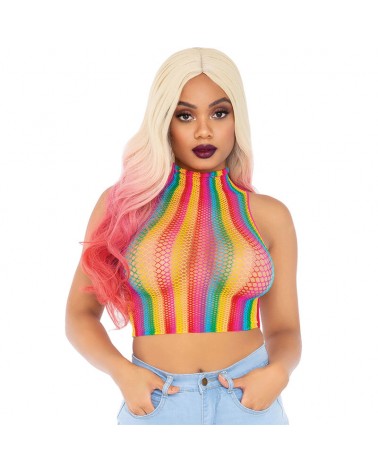 LEG AVENUE - TOP RETE MULTICOLORE