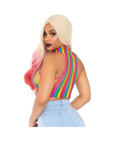 LEG AVENUE - TOP RETE MULTICOLORE