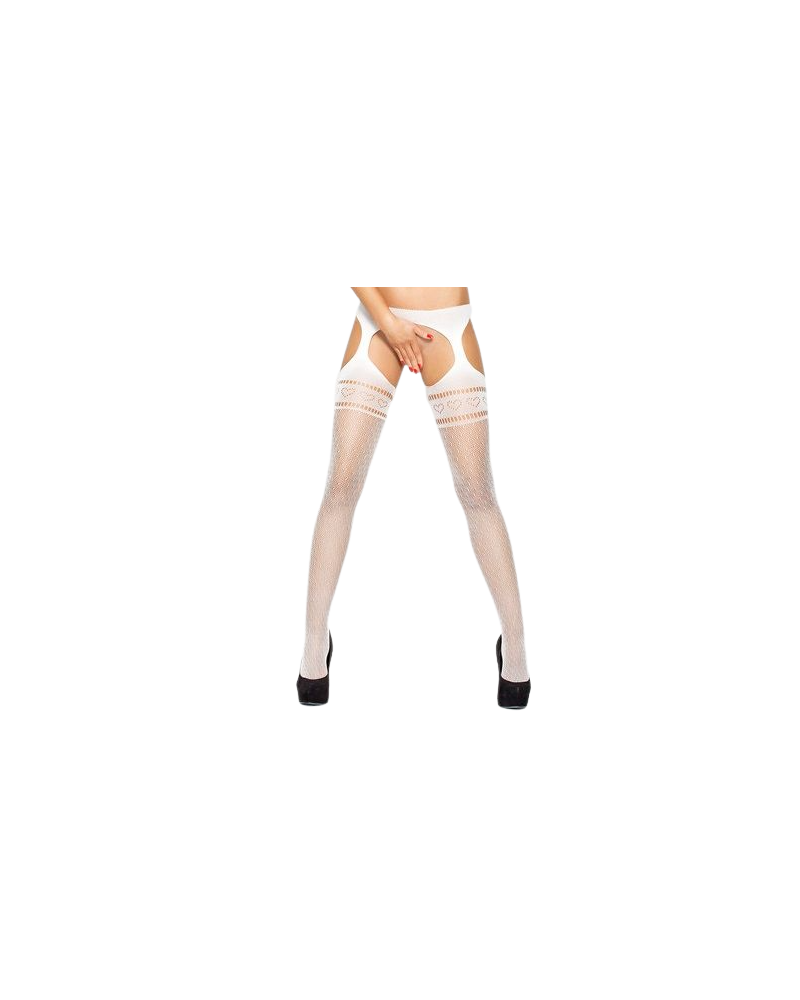 PASSION -COLLANT CON GIARRETTIERA BS002 BIANCO